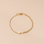 Pulsera Sole cadena billas corazón y perla