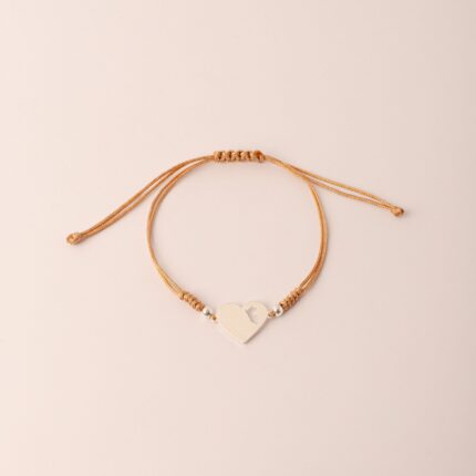 Pulsera Lia Snake Beige - Corazón mapa del Perú calado